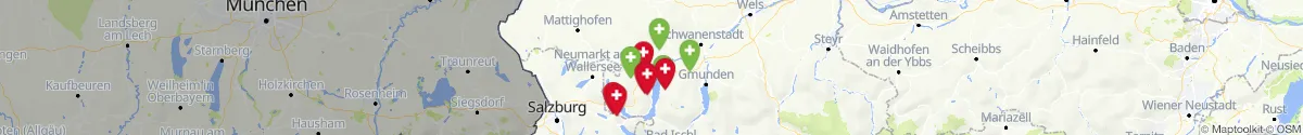 Kartenansicht für Apotheken-Notdienste in der Nähe von Weißenkirchen im Attergau (Vöcklabruck, Oberösterreich)